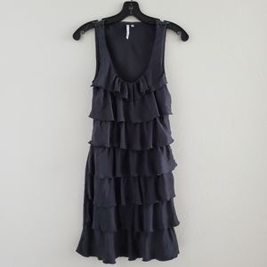 Micharl Stars Silk Ruffle Tank Dress